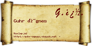 Guhr Ágnes névjegykártya